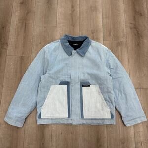 NAHMIAS Blue Indigo Carpenter Jacket Coat Size Large L B13